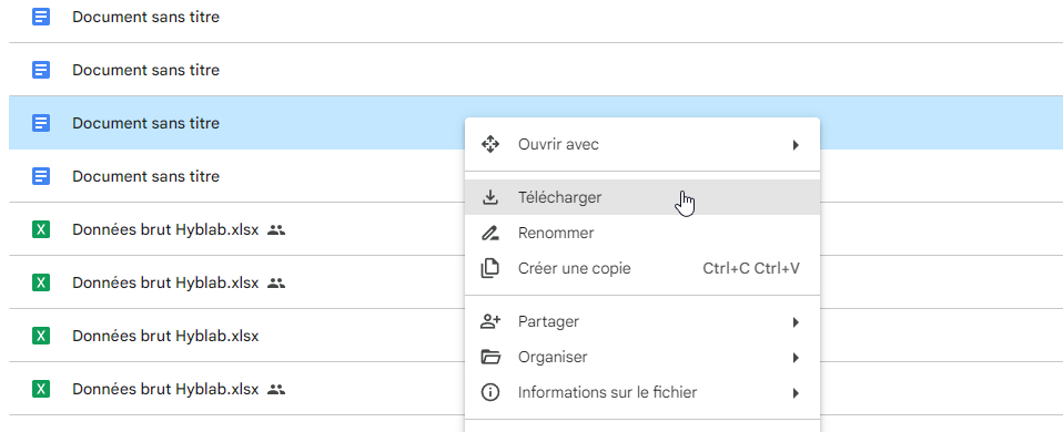 Téléchargez vos fichiers depuis Google Drive
