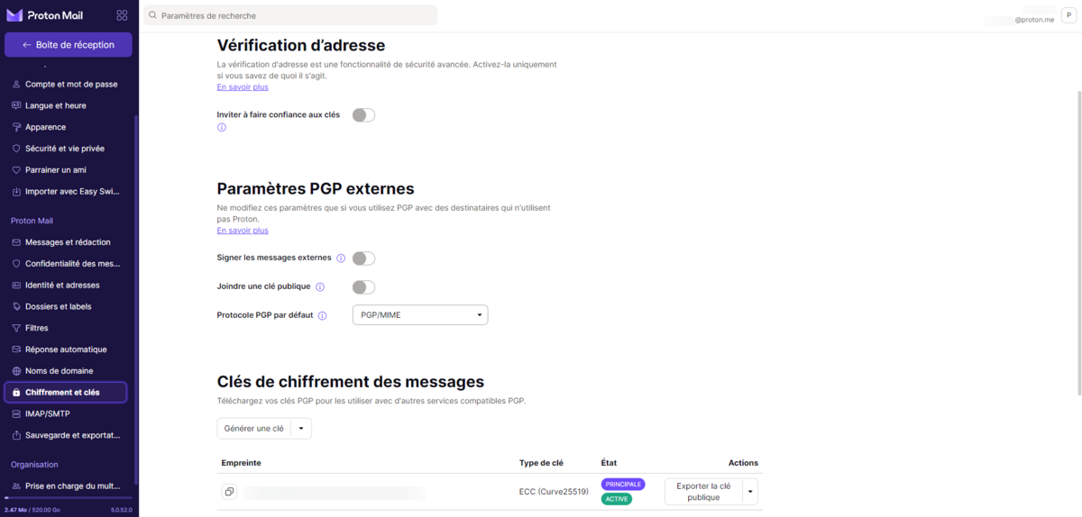 proton mail pgp © clubic.com