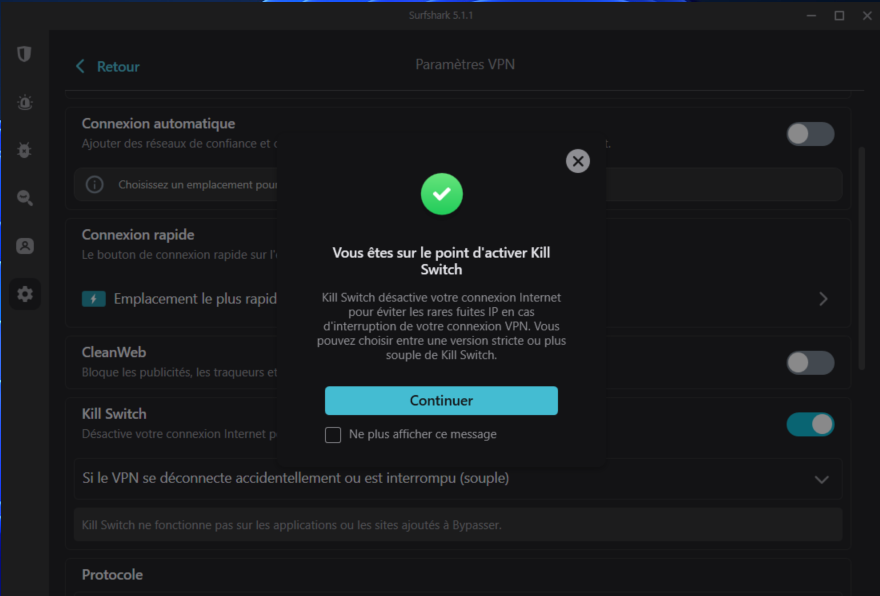 surfshark kill switch © clubic.com