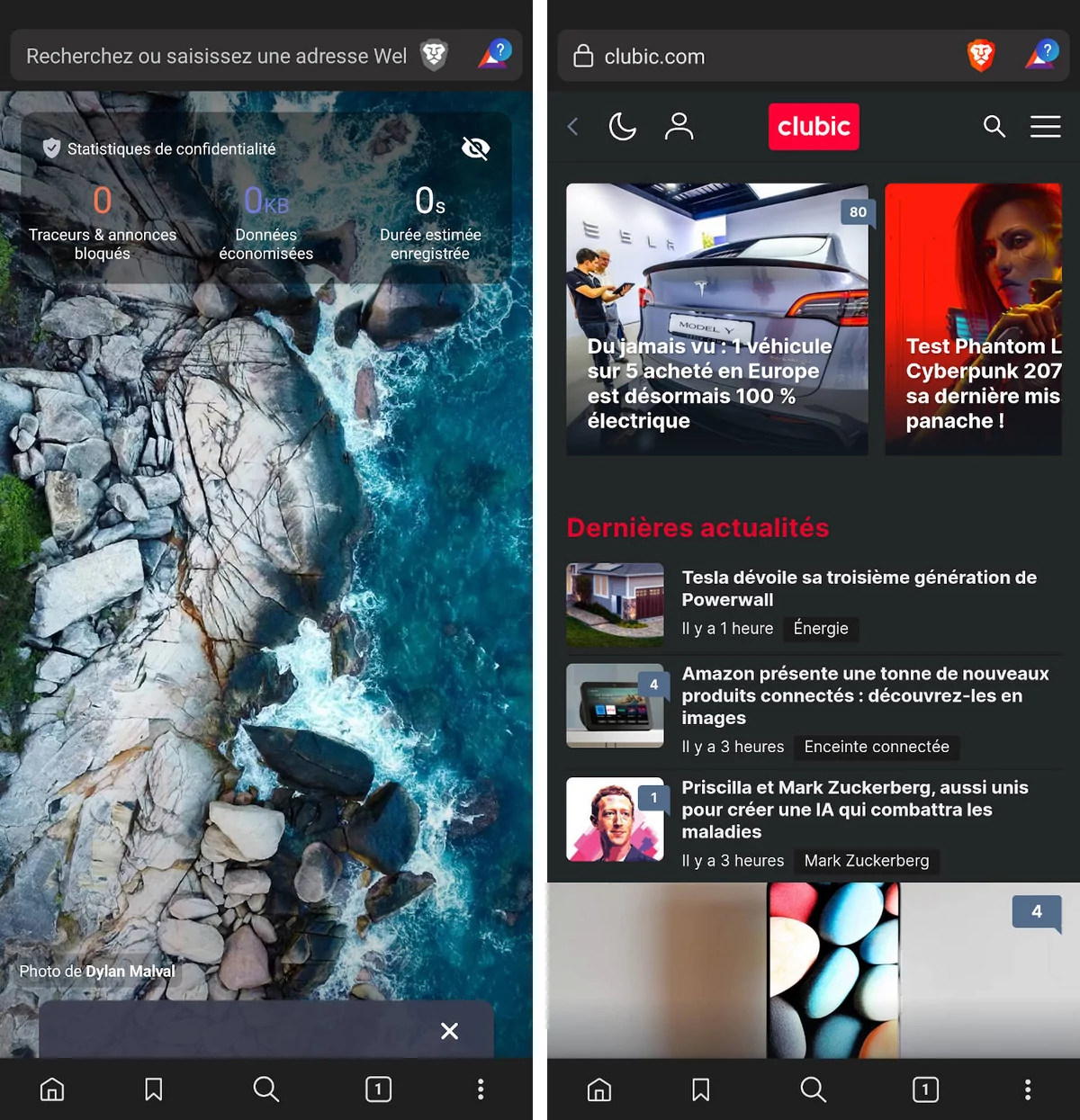 brave interface mobile