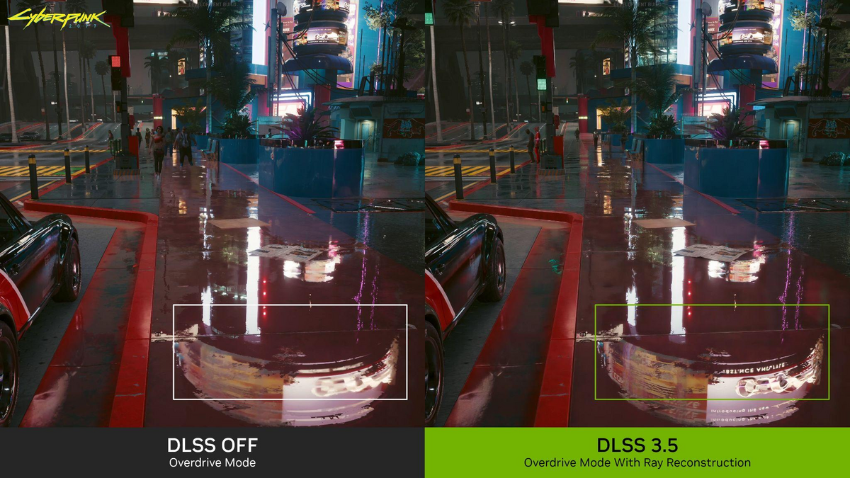 L&#039;impact sur la netteté dans les reflets est très net © NVIDIA