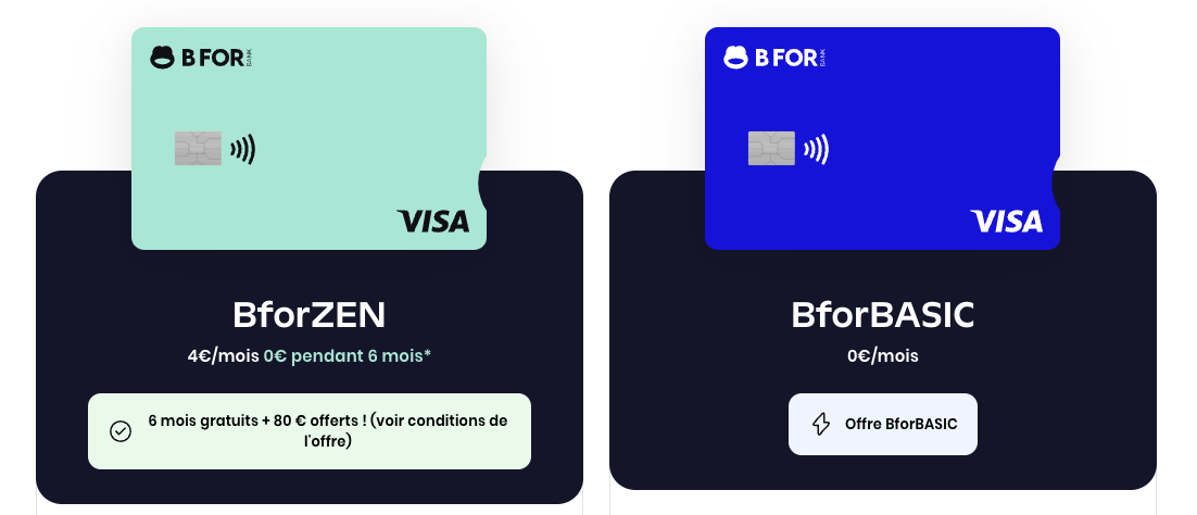BforBank - Les différentes cartes bancaires
