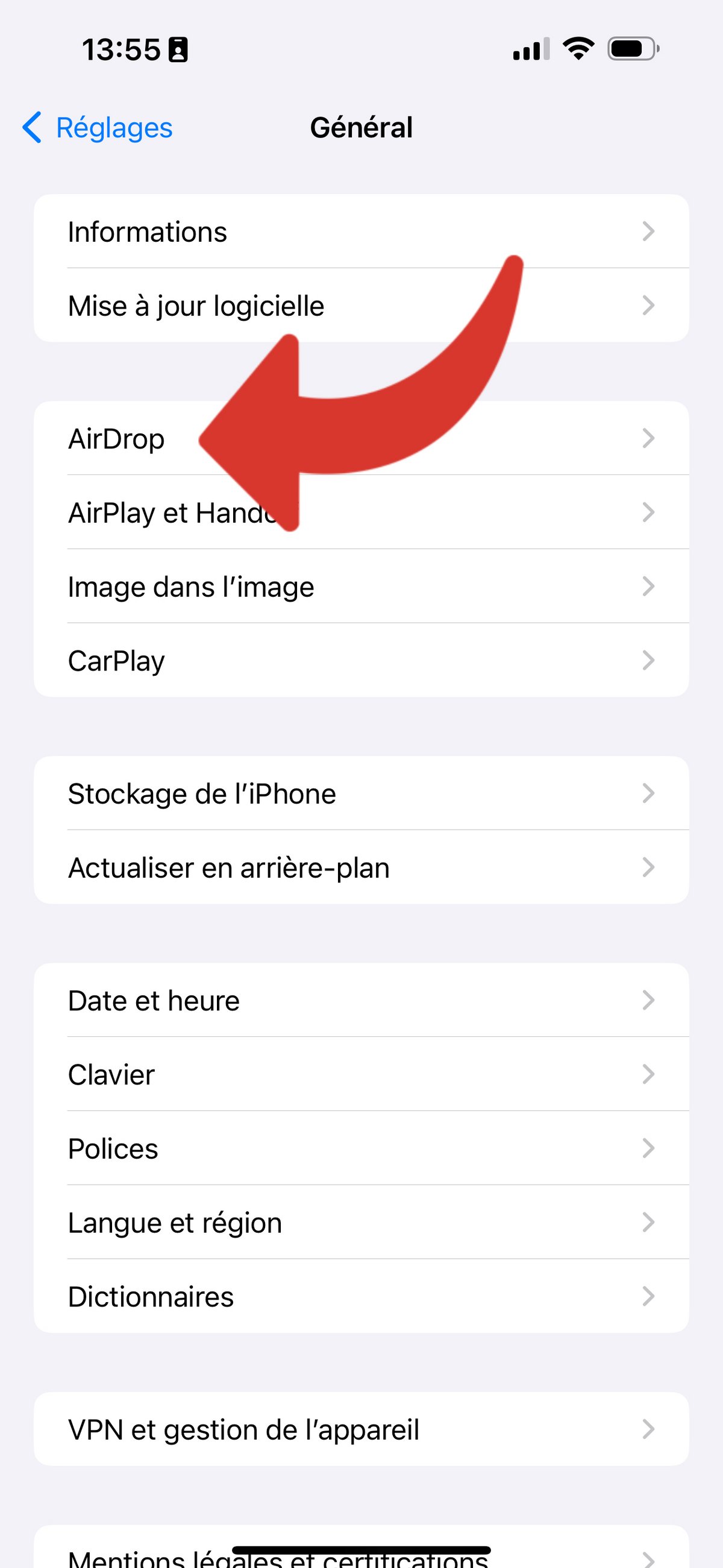 iOS 17.1 AirDrop © © Mathieu Grumiaux pour Clubic
