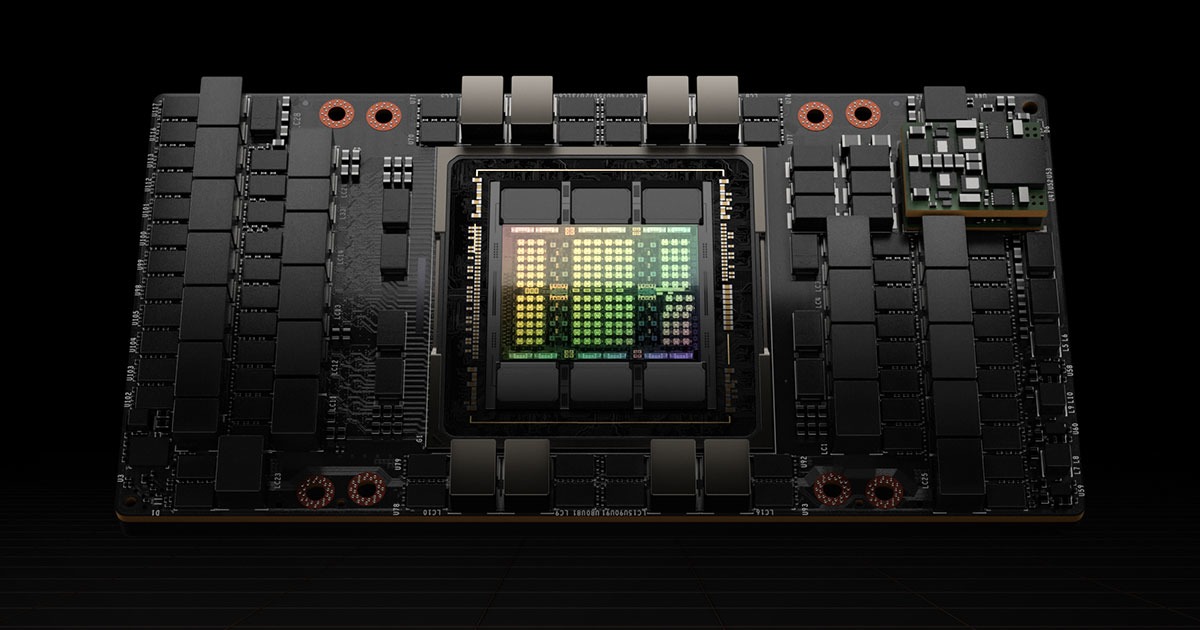 Le GPU H100, actuellement utilisé par Microsoft pour ses datacenters © NVIDIA