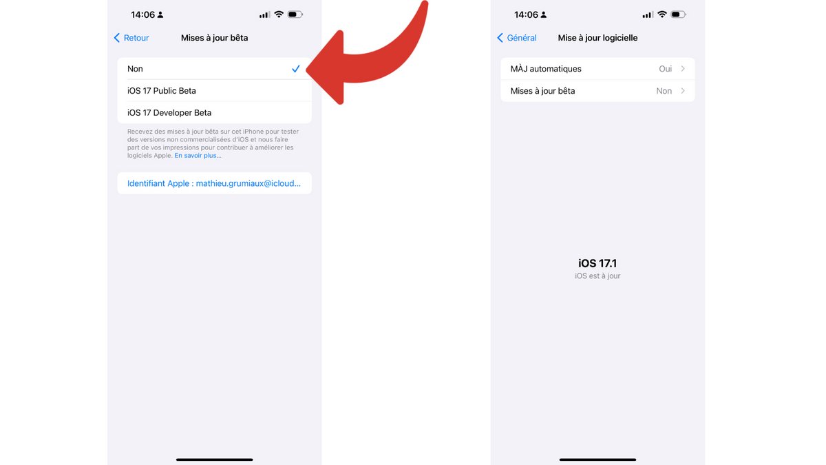 iOS 17.1 Mise à jour © © Mathieu Grumiaux pour Clubic