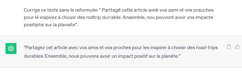 Prompt ChatGPT pour corriger l&#039;orthographe © Clubic