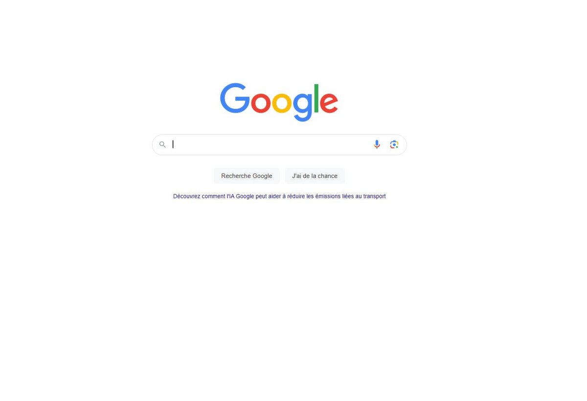 La page d&#039;accueil de Google Search en France © Google