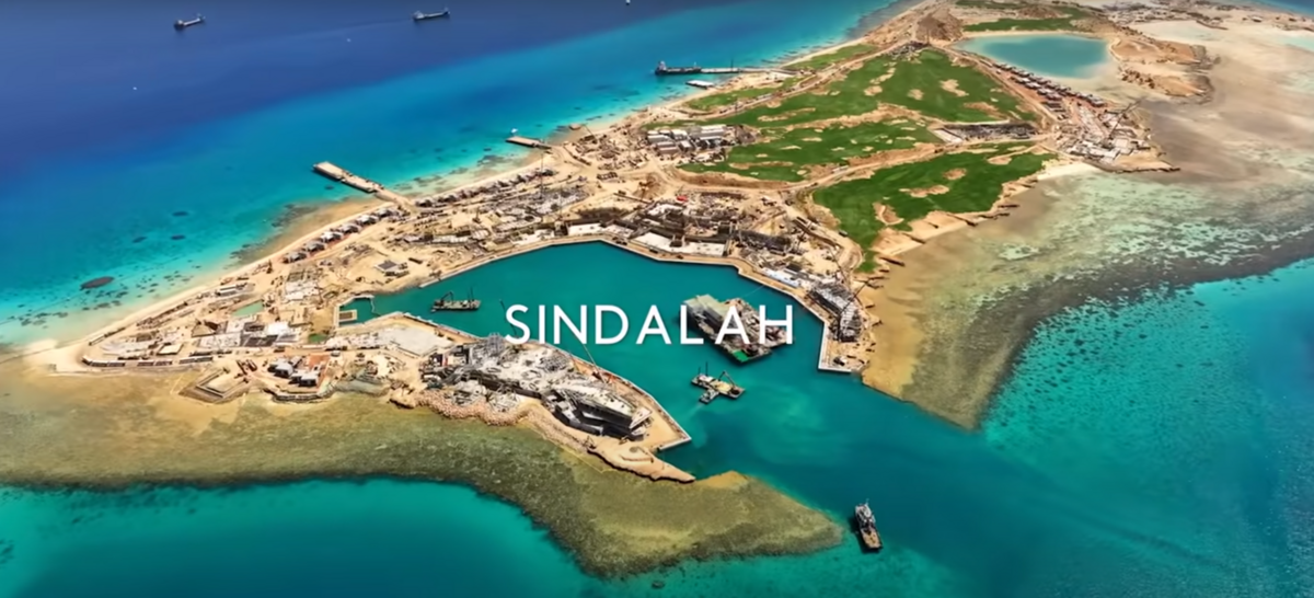  Sindalah, une île artificielle en pleine construction © Neom / Youtube