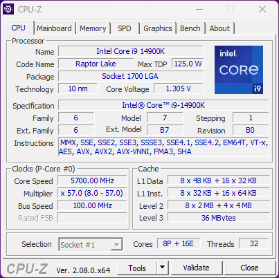 Intel Core i9-14900K © Nerces