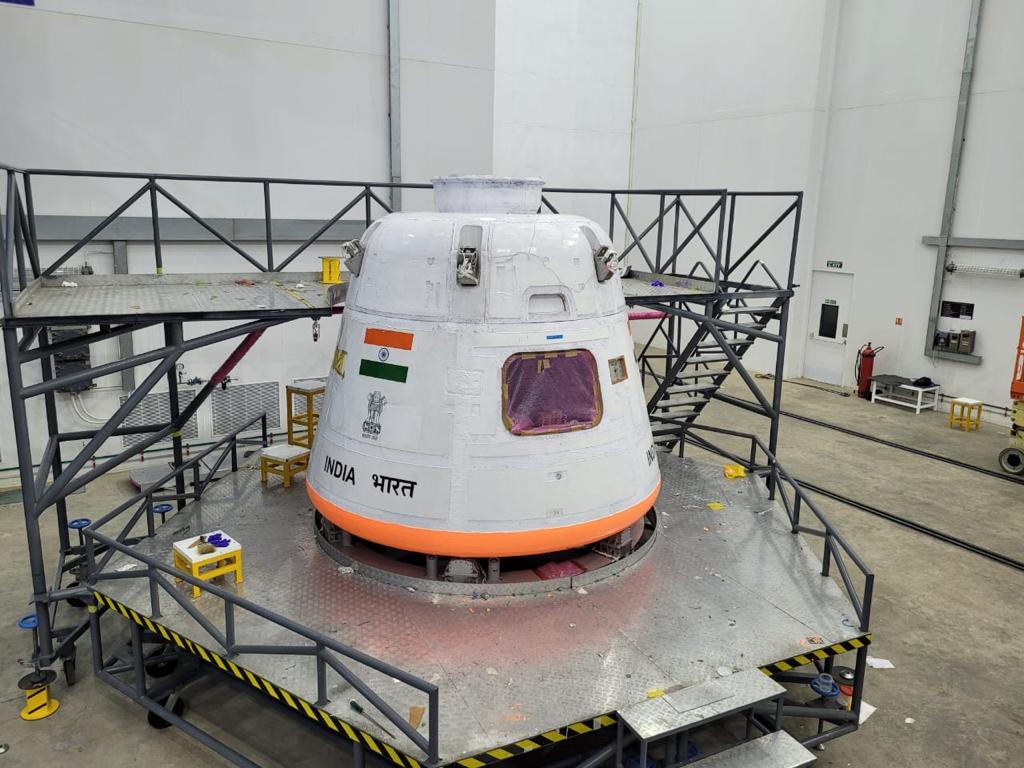 La partie pressurisée habitable de la capsule spatiale Gaganyaan. © ISRO