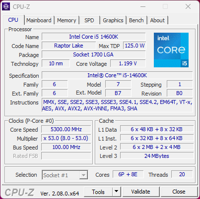 Intel Core i5-14600K © Nerces
