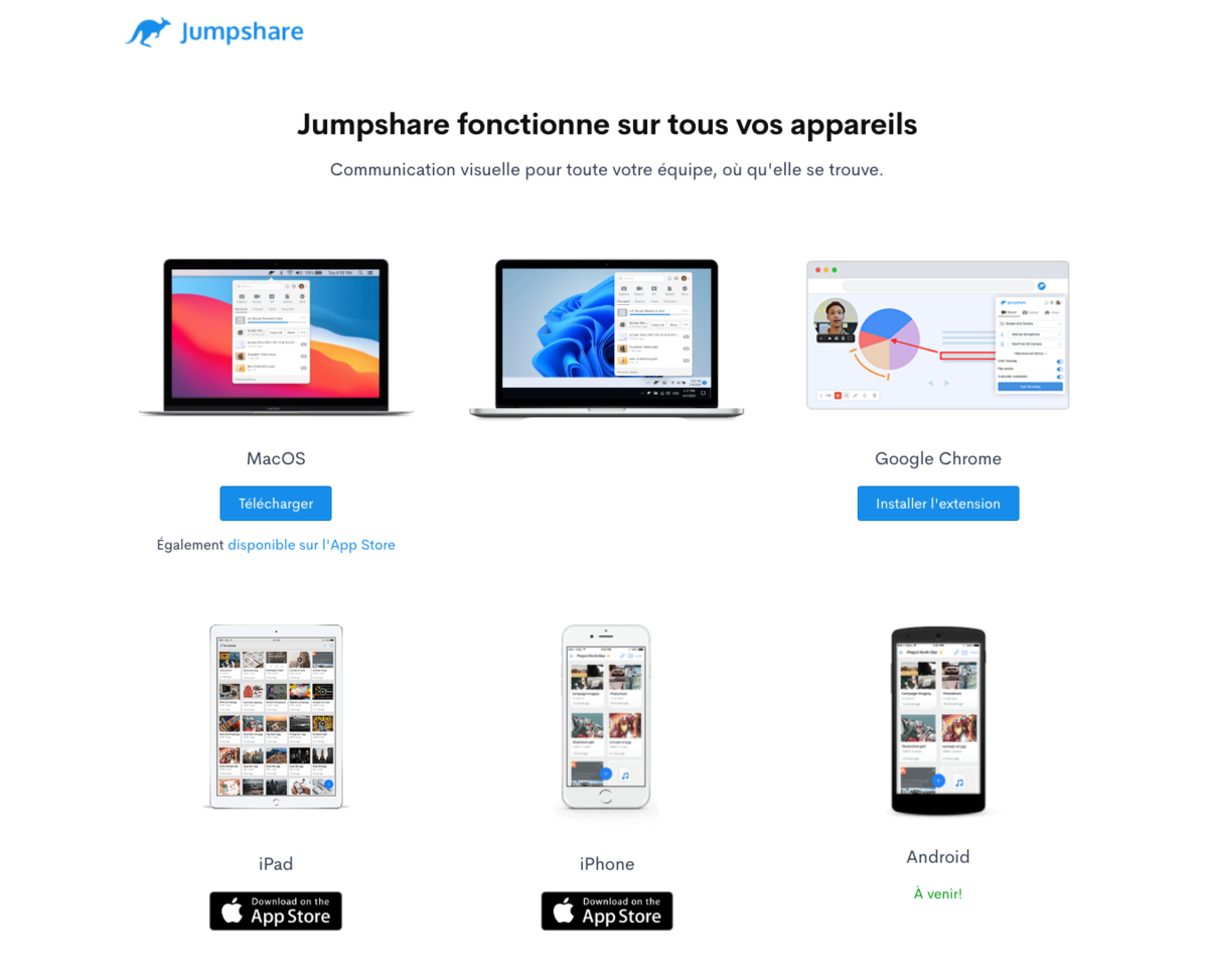 Jumpshare - Applications mobile et de bureau