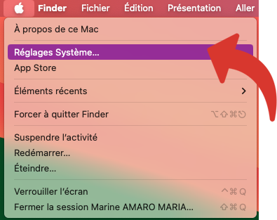 Menu pomme puis Réglages Système sur Mac © Clubic
