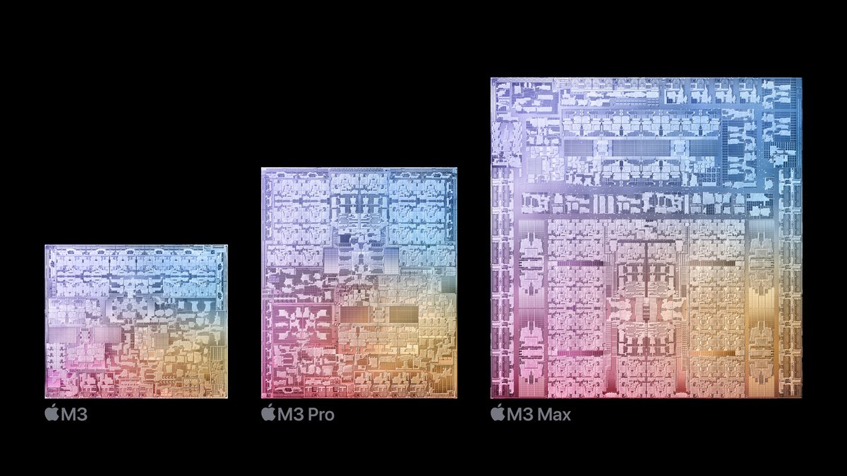 L'architecture des nouveaux processeurs M3, M3 Pro et M3 Max d'Apple © Apple
