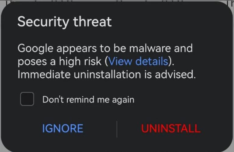 L'alerte émise par Huawei Optimizer, à l'encontre de Google © Bleeding Computer