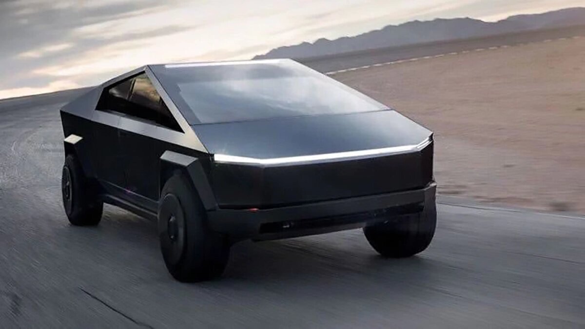 Le Tesla Cybertruck se pavane à Malibu dans une robe noir mat qui ...