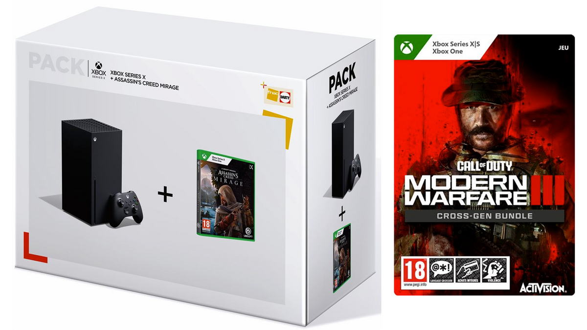 Le pack Xbox Series X avec Assassin's Creed Mirage et Call of Duty Modern Warfare III