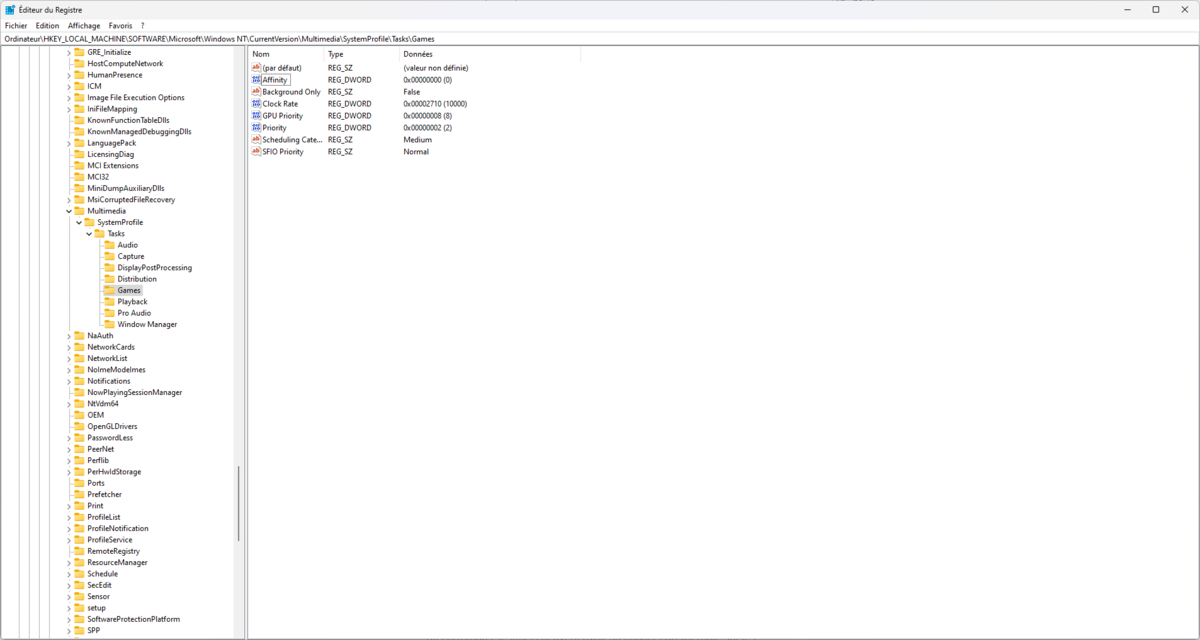 Editeur de registre Windows 11 Gaming © Benoit Baylé