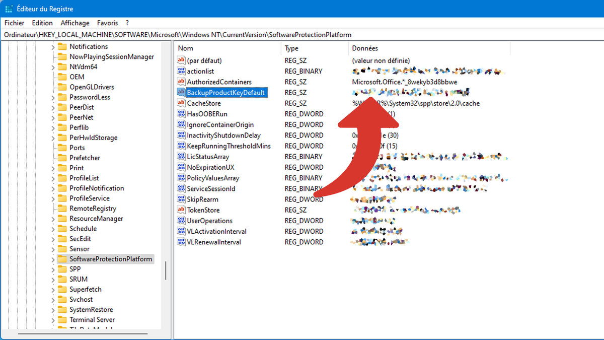 Consultez la clé d'activation Windows dans l'Éditeur du Registre © Clubic