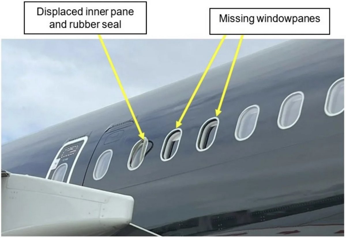 L'étendu des dégâts sur l'A321 © AAIB