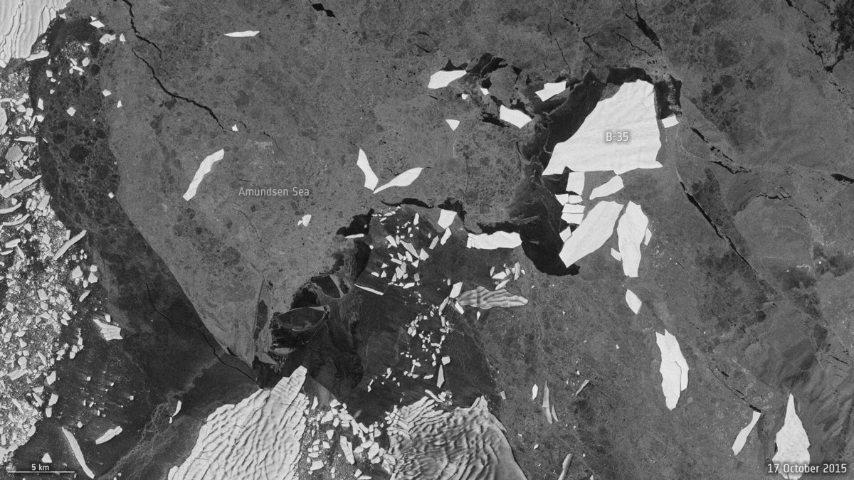 Observer automatiquement les icebergs géants n'est pas aussi facile qu'on peut l'imaginer © Copernicus Sentinel Data