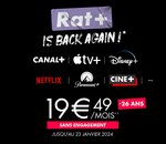 C'est le retour de l'offre Rat+ chez Canal+ ! Vos contenus préférés à moins de 20€ par mois