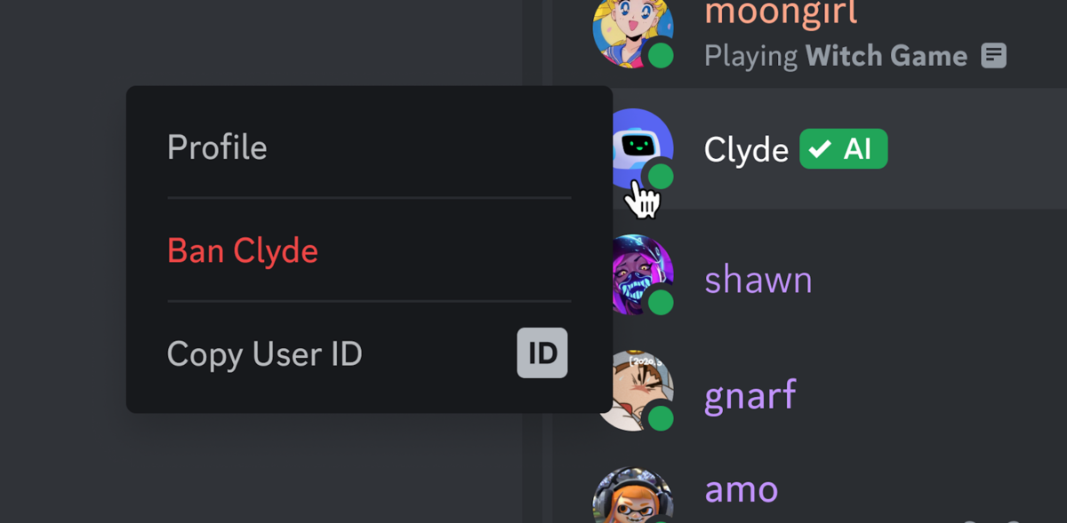 Byebye Clyde ! © Discord