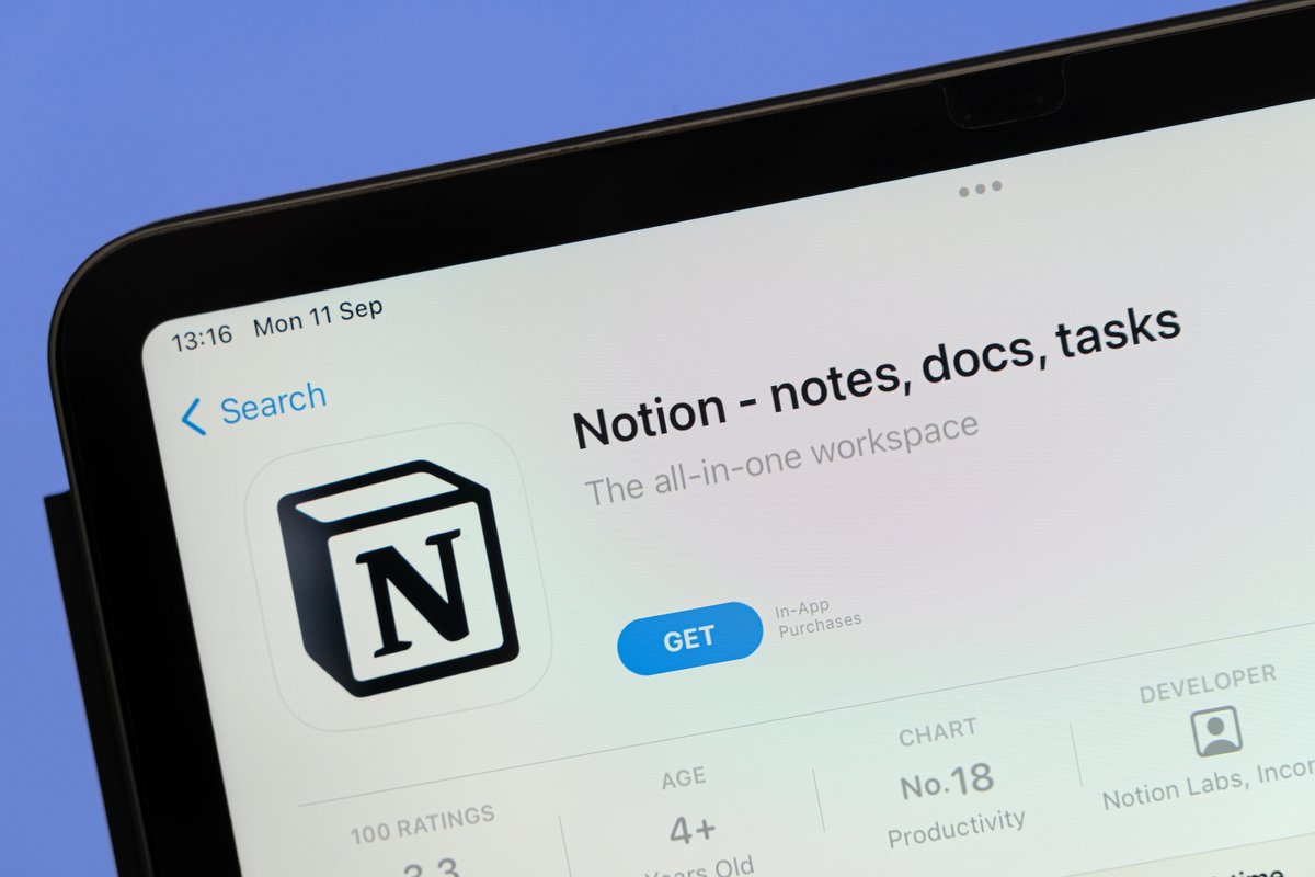 Les applications de prise de notes telles que Notion sont nombreuses, et Evernote pourrait avoir du mal à les concurrencer désormais © IB Photography / Shutterstock