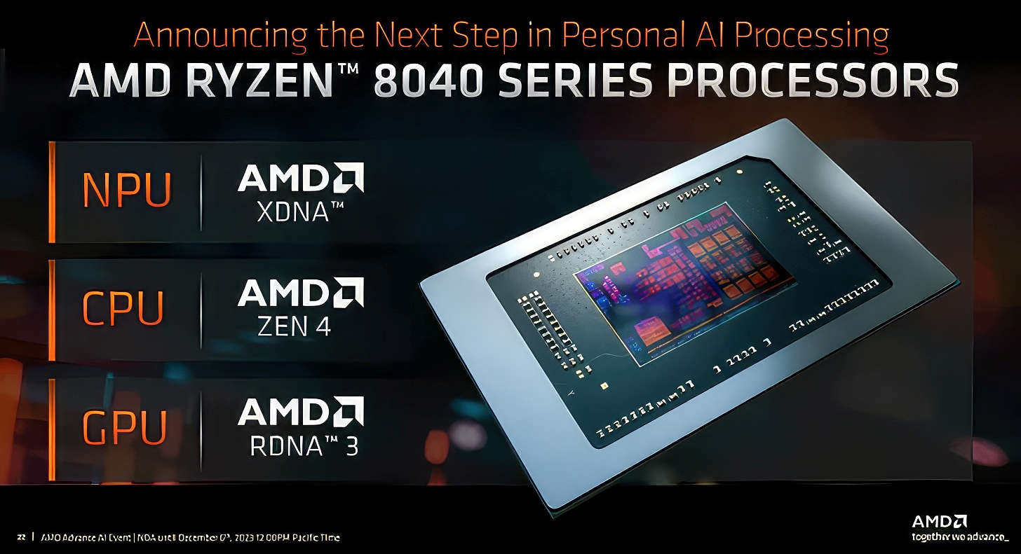 AMD annonce les processeurs Ryzen 8040 avec Zen 4, RDNA 3 et XDNA
