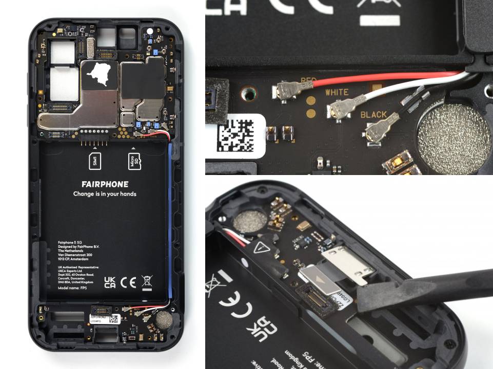 Le Fairphone 5 et sa conception pensée pour la réparation - iFixit - CC BY-NC-SA 3.0