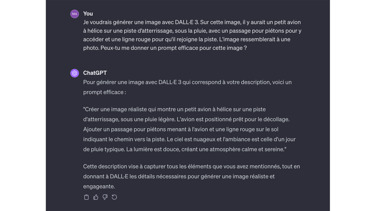 Prompt pour DALL·E 3 généré avec ChatGPT © Pascale Duc pour Clubic