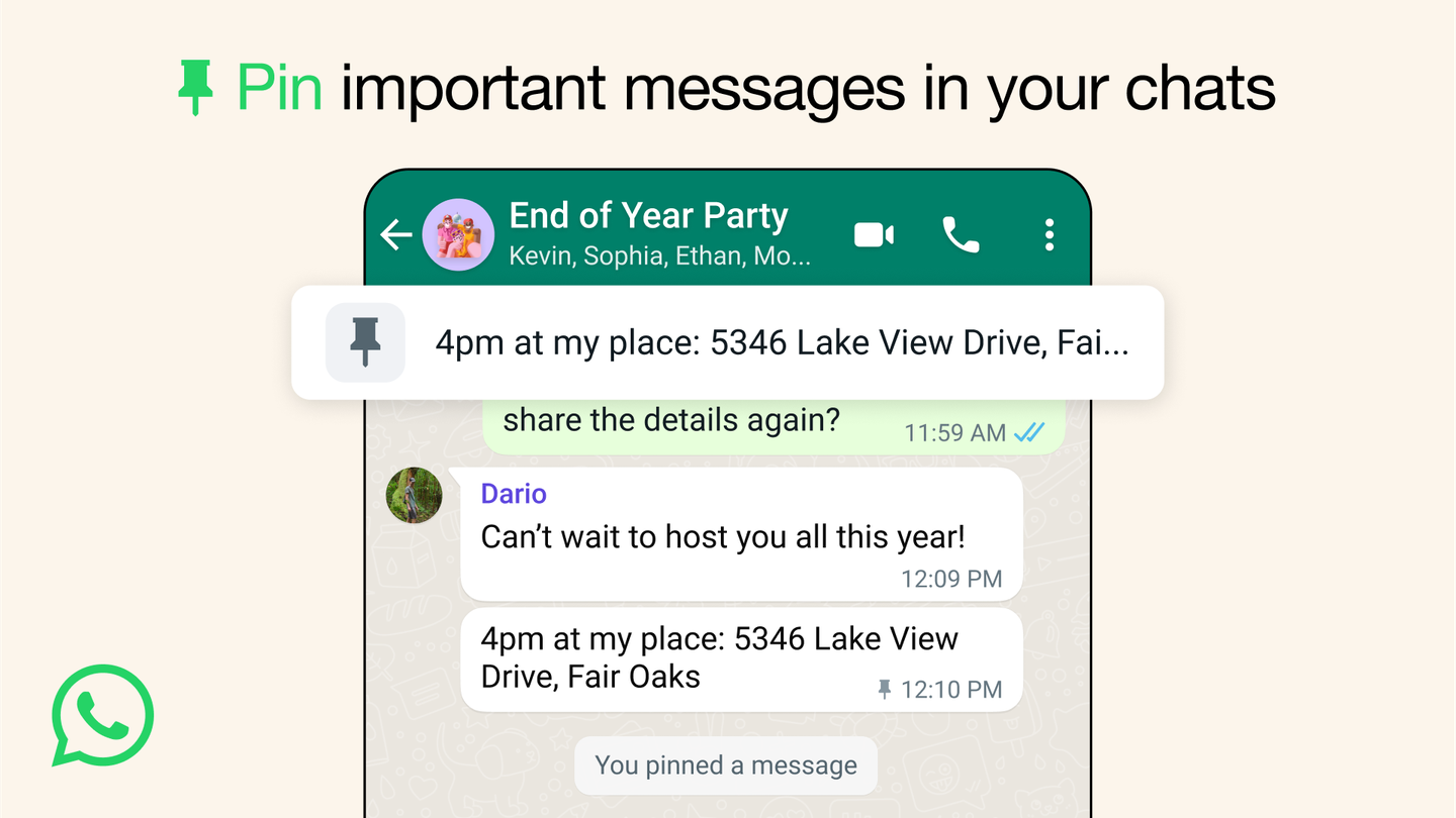 WhatsApp permet désormais d'épingler jusqu'à 3 messages, mais comment ça marche ?