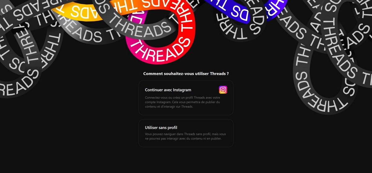 Threads devient accessible sans compte Instagram © Threads / Alexandre Schmid pour Clubic