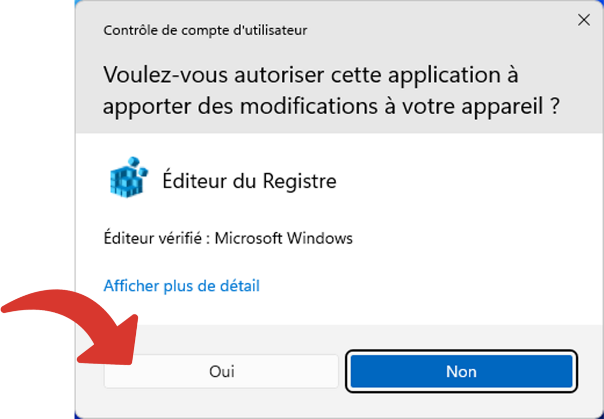 Autoriser Éditeur du Registre © Clubic