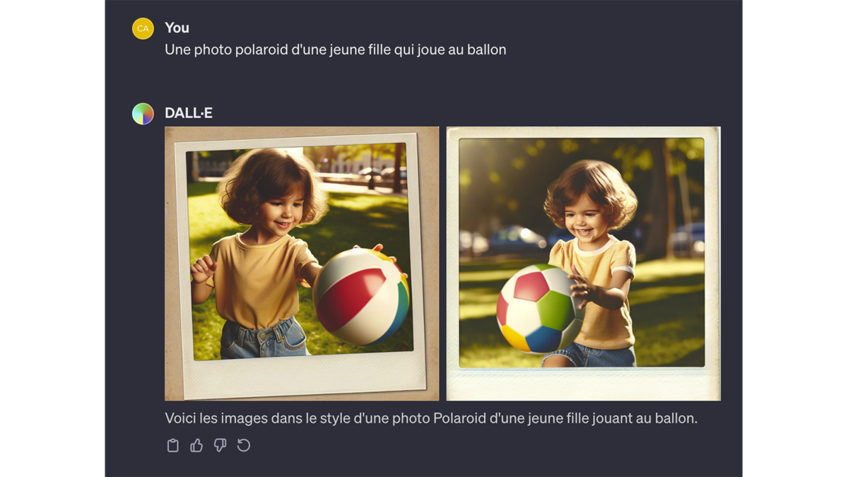 Photos Polaroid générées avec DALL·E 3 © Pascale Duc pour Clubic