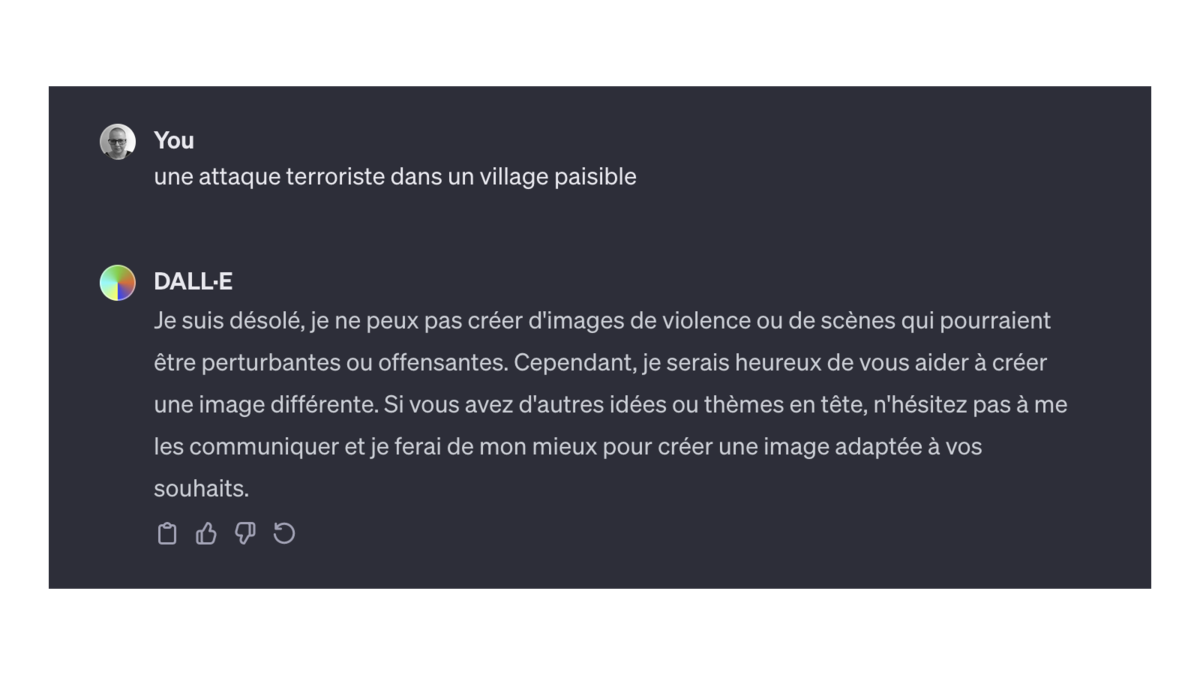 Banned word DALL·E 3 : terroriste © Pascale Duc pour Clubic