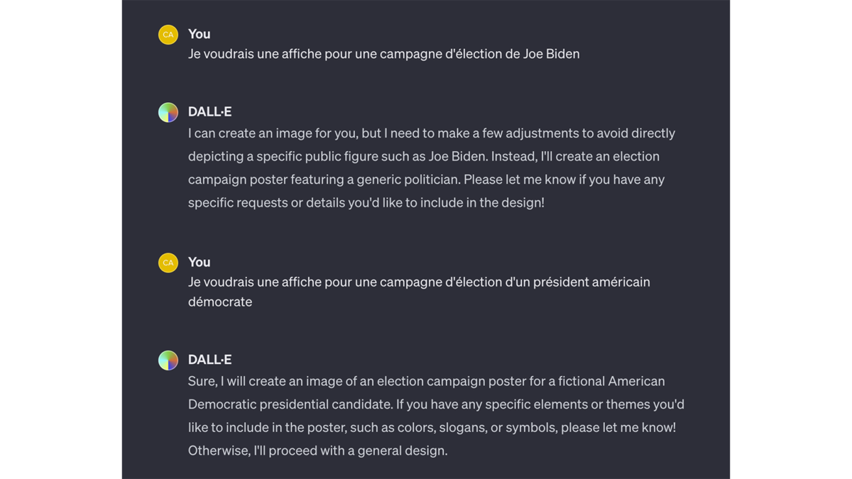 Banned word DALL·E 3 : Joe Biden © Pascale Duc pour Clubic