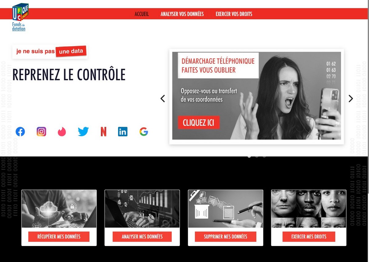 La page d'accueil de respectemesdatas.fr © Capture d'écran Clubic