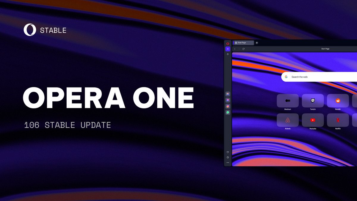 Sans grande nouveauté, Opera 106 offre tout de même plusieurs résolutions de bugs. © Opera