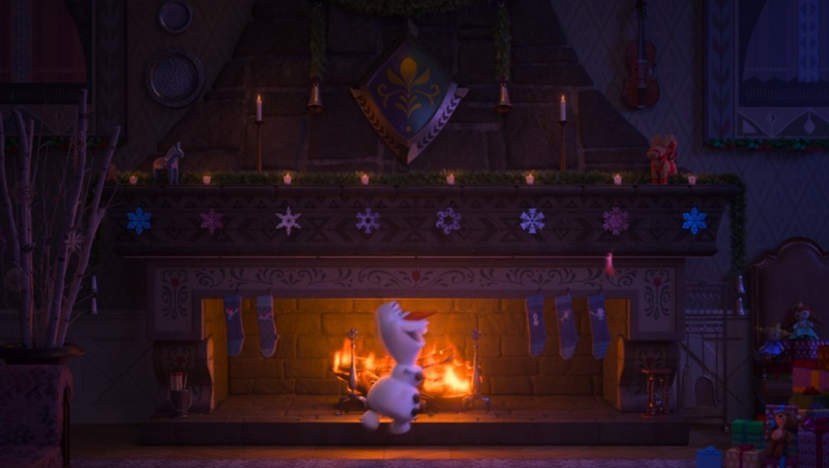 Le feu de cheminée du châeau d'Arendelle, sur Disney+ © Capture d'écran Clubic