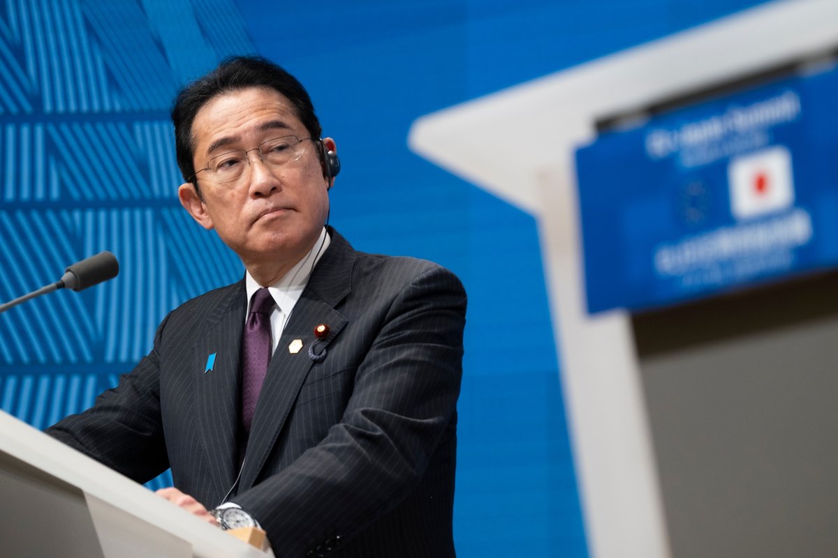 Le Premier ministre japonais Fumio Kishida lors d'une conférence de presse à l'occasion d'un sommet UE-Japon © Alexandros Michailidis / Shutterstock