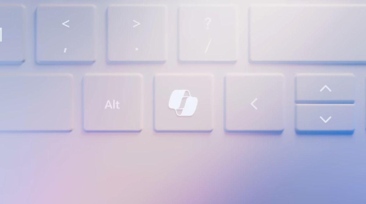 La nouvelle touche Copilot affichée sur un clavier © Capture écran Clubic - Microsoft