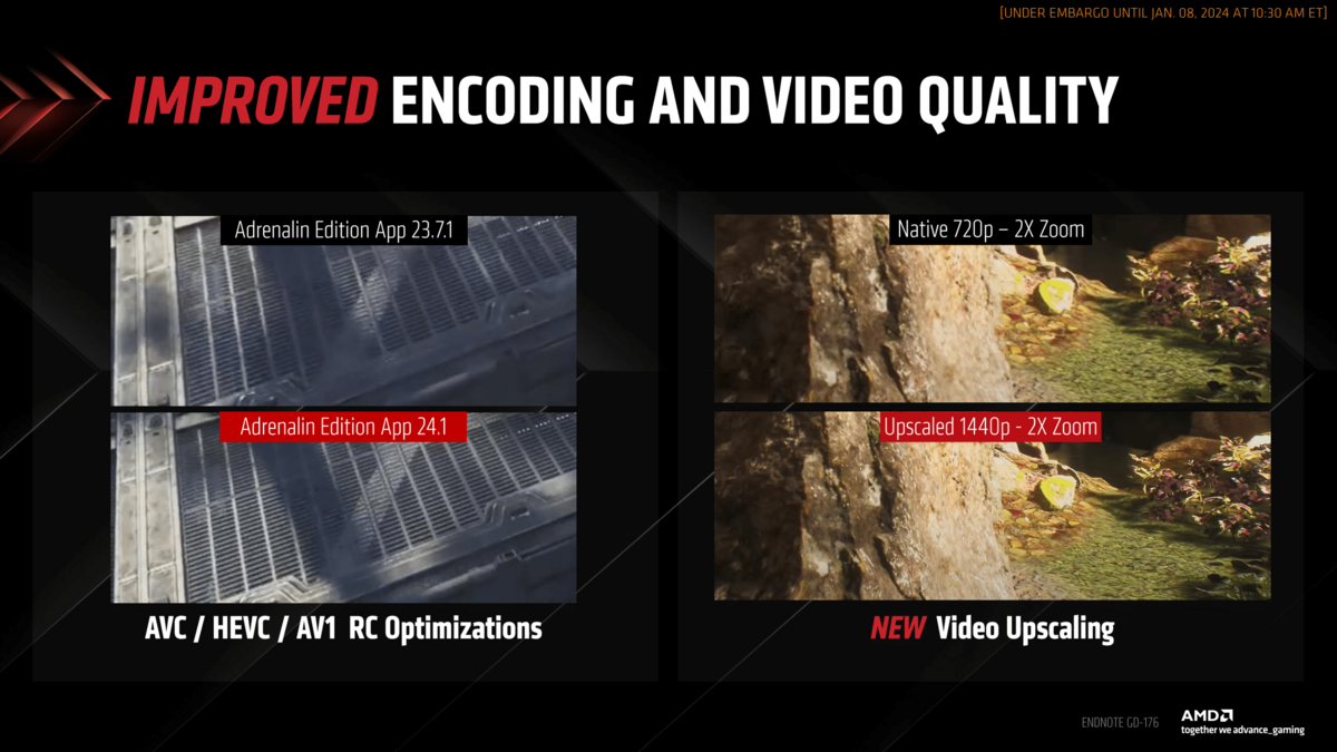 Certaines des améliorations visuelles autorisées par les logiciels AMD © AMD