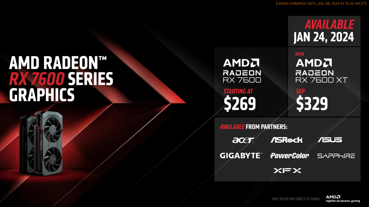 AMD Radeon RX 7600 XT © AMD
