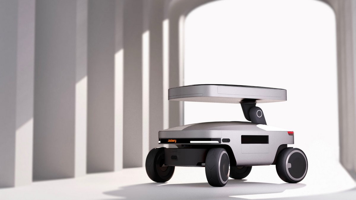 Le Solar Mars Bot est un petit véhicule autonome surmonté de panneaux solaires et équipé d&#039;une batterie. © Jackery