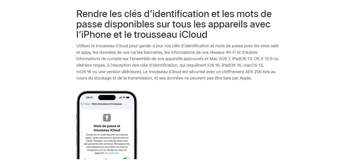 Trousseau iCloud - retrouver ses mots de passe oubliés