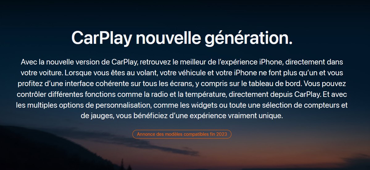 CarPlay nouvelle génération © Apple