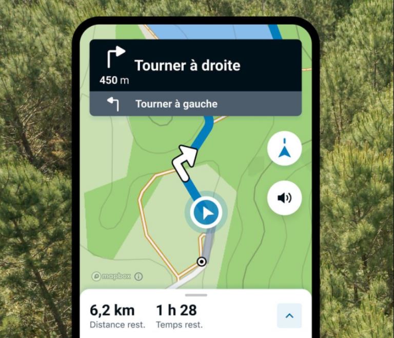 La cartographie est signée Mapbox © Decathlon