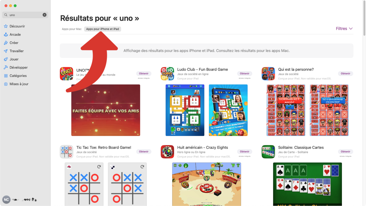 Filtrer la recherche pour les apps iPhone et iPad © Clubic