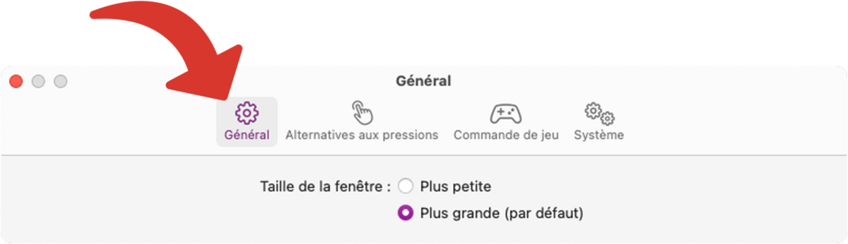 Le menu Général des réglages d'une app iOS sur Mac © Clubic
